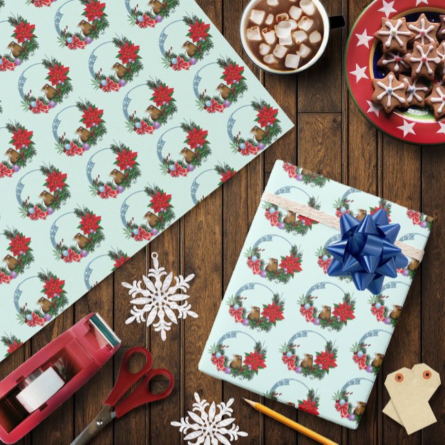 Papier Cadeau Wreath de la souris de Noël (Créateur téléchargé)