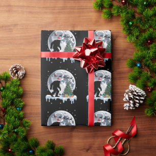 Papier Cadeau Xmas Bigfoot Père Noël Arbre Traîneau Lune Renne N