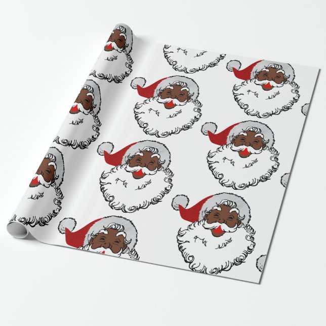 Papier Cadeau xmas black santa claus (Déroulé)