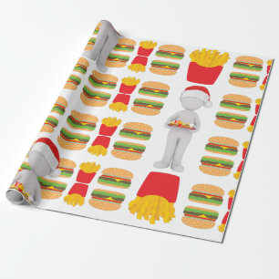 Papier Cadeau xmas burger santa claus