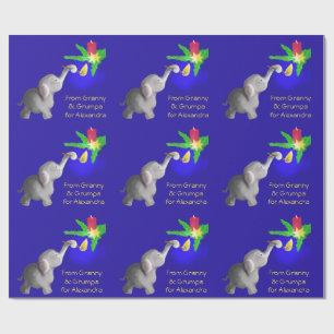 Papier Cadeau Xmas Dumbo, enfant amoureux des éléphants