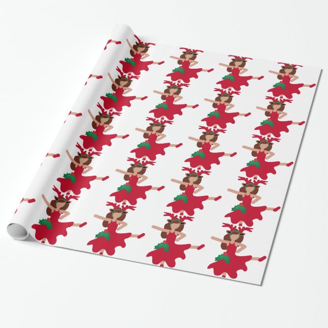 Papier Cadeau xmas flamenco danseur émoji (Déroulé)