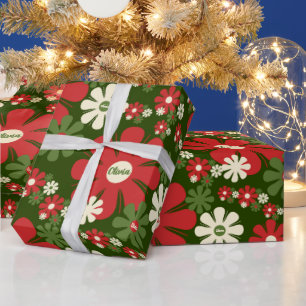 Papier Cadeau Xmas rétro personnalisés 60s les années 70 modèle