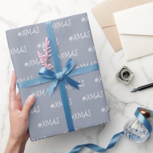 Papier Cadeau XMAS Violet et blanc Personnalisé