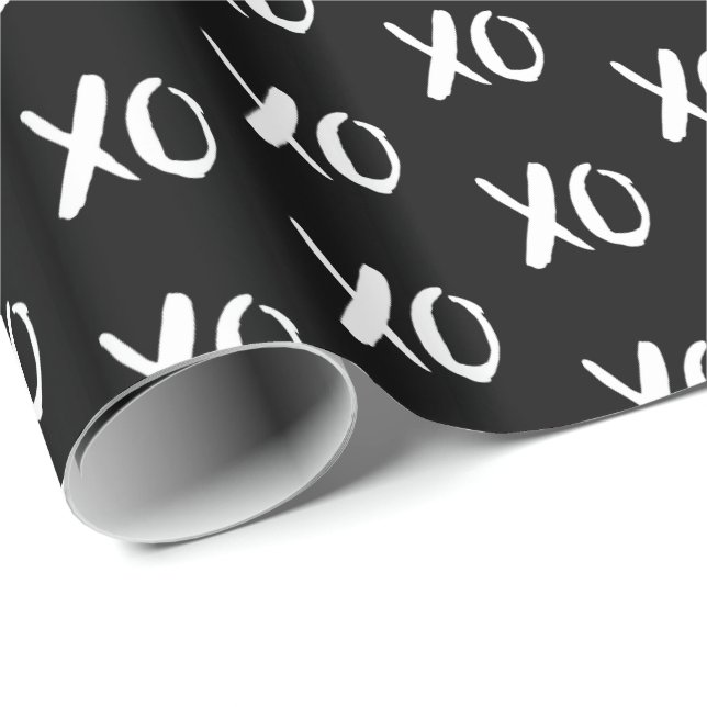 Papier Cadeau XO XO étreint et des baisers (Coin rond)