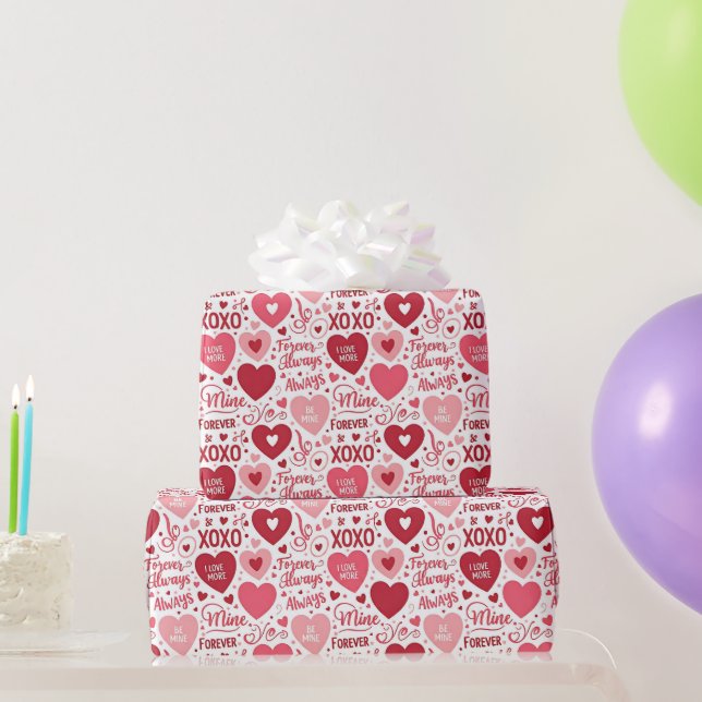 Papier cadeau XOXO & Always Be Mine pour la Saint- (Cadeaux de fête)