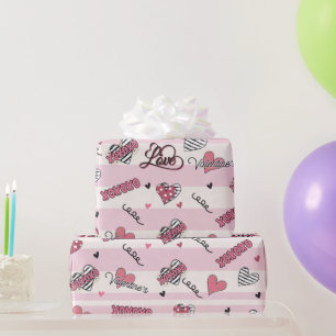 Papier Cadeau XOXO de la Saint-Valentin à motifs élégants