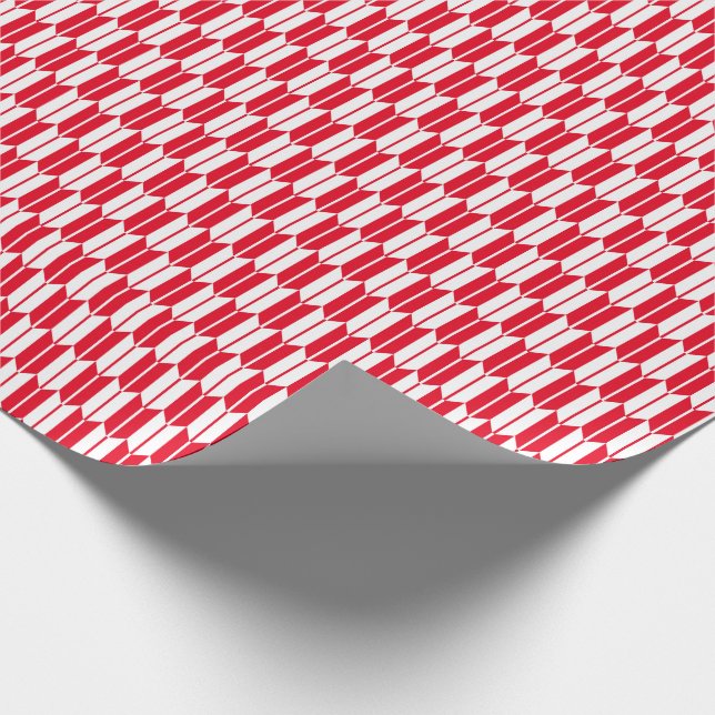 Papier Cadeau Yagasuri japon traditionnel motif rouge (Coin)