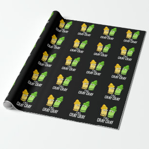 Papier Cadeau Yall Cray Cray Drôle Fou Crayon Pun Sombre BG