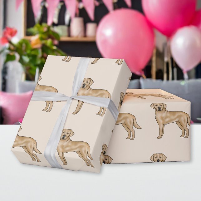 Papier Cadeau Yellow Labrador Retriever Cute Lab Motif chien (Créateur téléchargé)