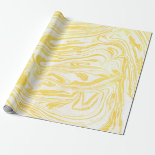 Papier Cadeau Yellow marble texture. Hand drawn