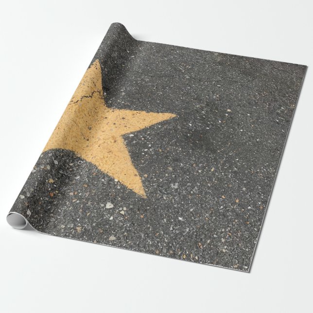 Papier Cadeau Yellow star-printed pavement (Déroulé)
