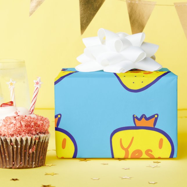 Papier Cadeau Yellow strawberry (Fête d'anniversaire)