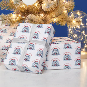 Papier Cadeau Yeti avec cadeau - Ne pas ouvrir
