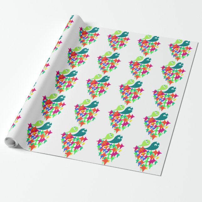 Papier Cadeau Yéti Monstre Étincelant (Déroulé)