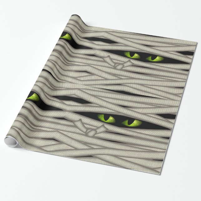 Papier Cadeau Yeux de maman Halloween Green ID685 (Déroulé)
