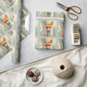 Papier Cadeau Yeux frappants d'un renard roux rusé