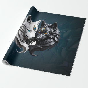 Papier Cadeau Yin Yang Wolves.