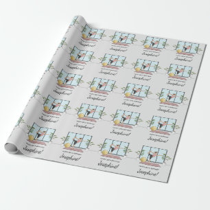 Papier Cadeau Yoga Danseuse Pose Entraînement Femme Joyeux Anniv