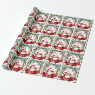 Papier Cadeau Yoga Noël Père Noël instructeur