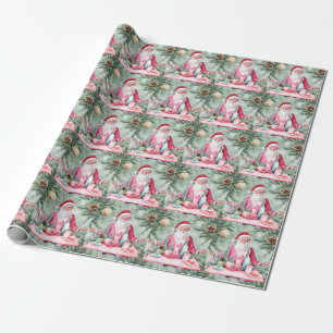 Papier Cadeau Yoga Noël Père Noël instructeur