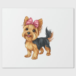 Papier Cadeau Yorkshire Terrier Chien Yorkie Maman Fille Arc Coq