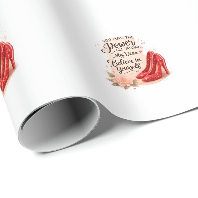 Papier Cadeau You Had the Power All Along Inspirational Quote (Coin rond)