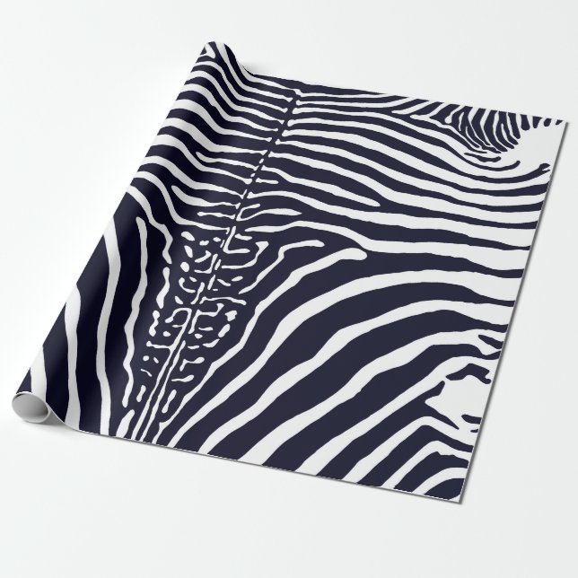 Papier Cadeau Zebra Cowhide Imprimer papier d'emballage noir et  (Déroulé)