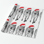 Papier Cadeau Zebra in Santa wrapping paper<br><div class="desc">Perfect Christmas wrapping paper for the zebra lover in your family</div>