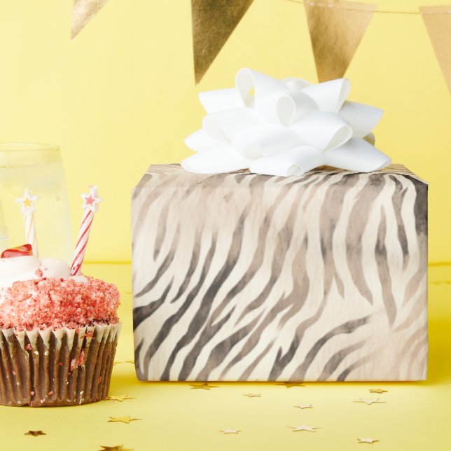 Papier Cadeau Zebra, Jungle Safari animaux thème (Fête d'anniversaire)