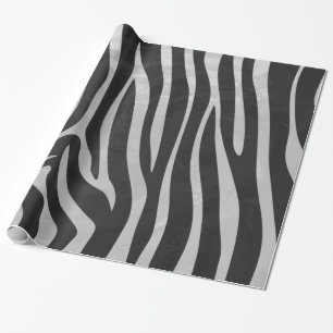 Papier Cadeau Zebra noir et gris clair