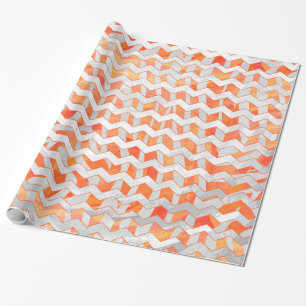 Papier Cadeau Zebra Orange and White Print