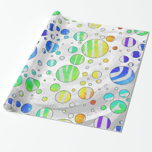 Papier Cadeau Zebra Polka Dot Arc-en-ciel et impression blanche