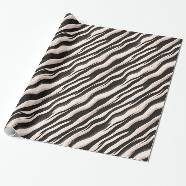Papier Cadeau Zebra raye une texture transparente + vos idées (Déroulé)