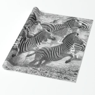 Papier Cadeau Zebras running