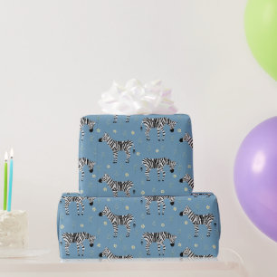 Papier Cadeau Zèbre dans un motif de safari de savane sur fond b