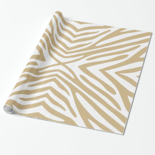 Papier Cadeau Zèbre neutre bronzage