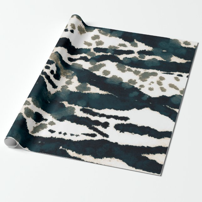 Papier Cadeau Zèbre vieilli Imprimer. Gris Zèbre Brut Impression (Déroulé)