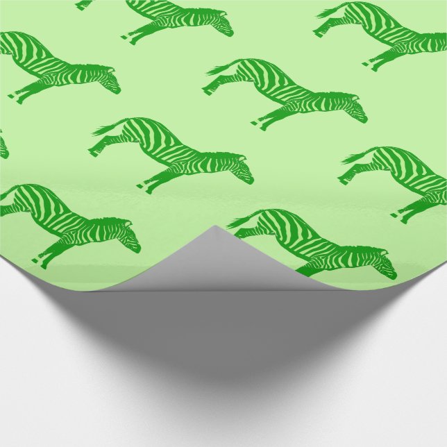 Papier Cadeau Zèbres - Tons de Lime Vert (Coin)