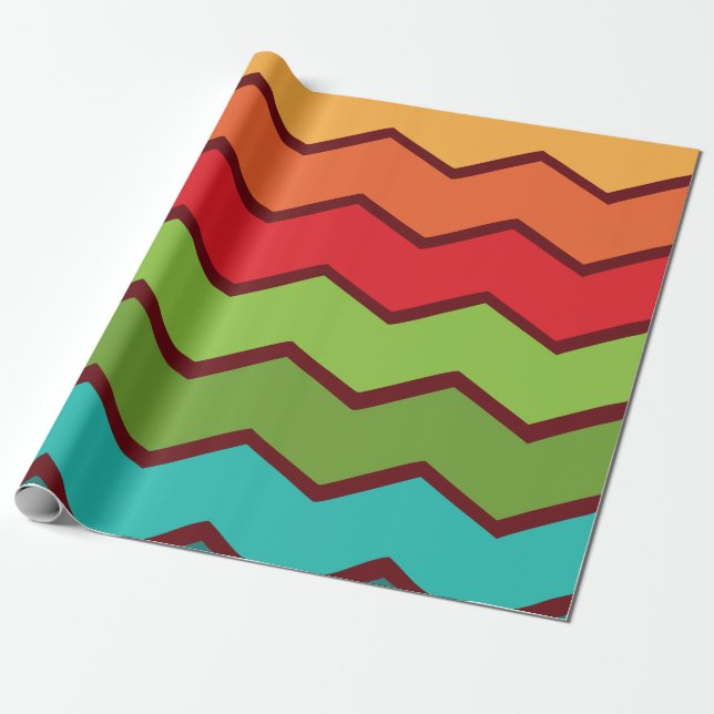 Papier Cadeau Zigzag des années 1970 (Déroulé)