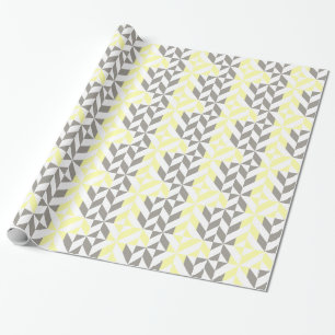 Papier Cadeau ZigZag géométrique jaune et argent