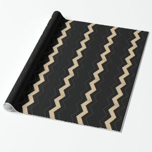Papier Cadeau Zigzag tan et noir