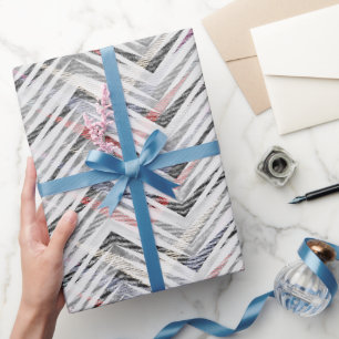 Papier Cadeau Zigzag texturé gris
