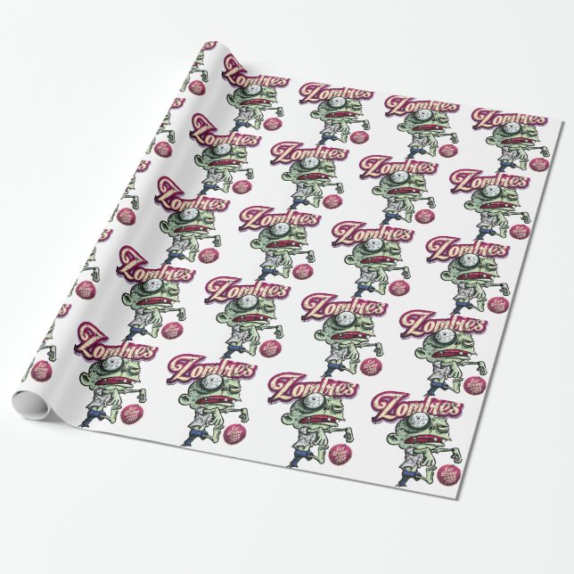 Papier Cadeau Zombies eat Brains (Déroulé)