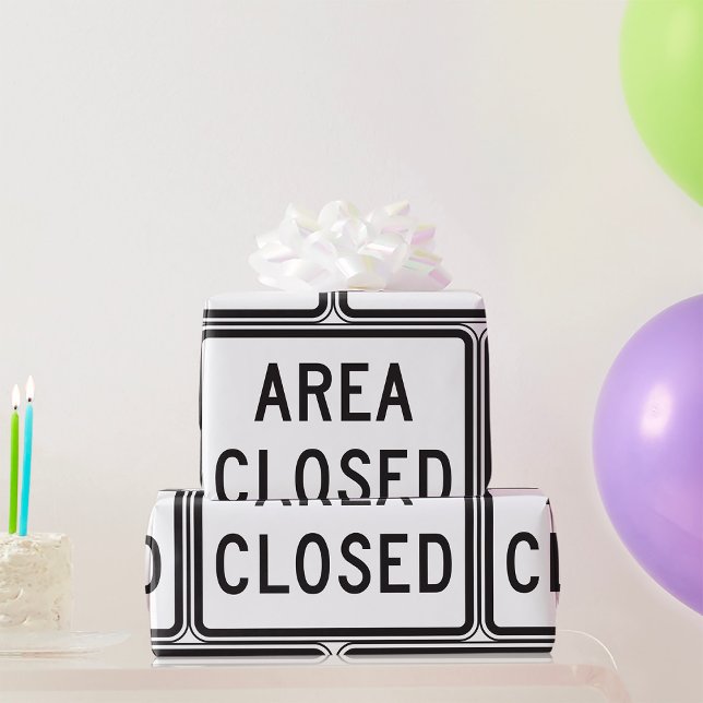 Papier Cadeau Zone fermée Signal Avertissement Zone restreinte (Créateur téléchargé)