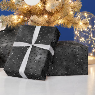 Papier Cadeau Zones de Cheetah Parties scintillant Black Faux