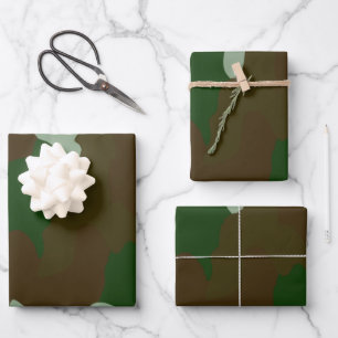 Papier camo vert et brun à 3 sets