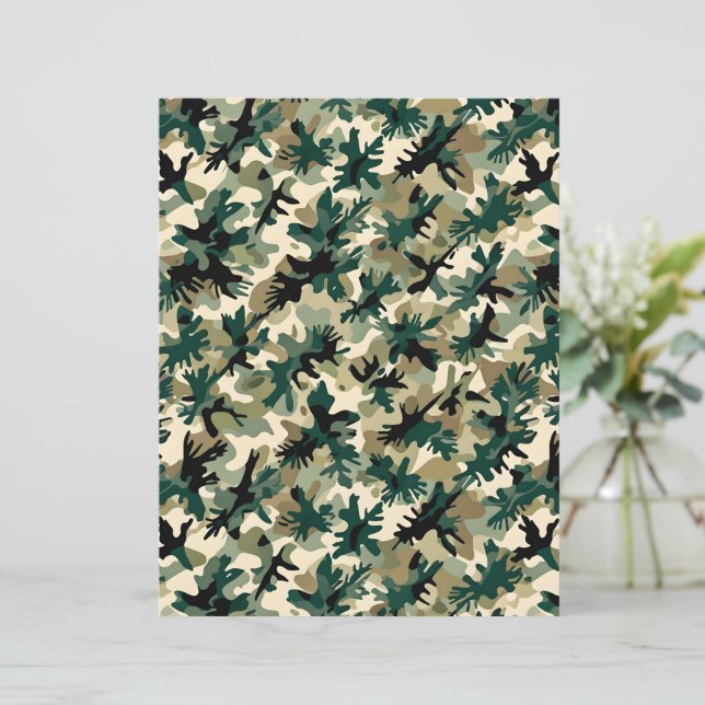 Papier Camouflage Classic Vert Forêt et Marron (Debout devant)