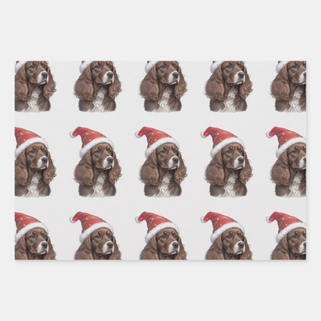 papier cocker spaniel xmas (Devant)
