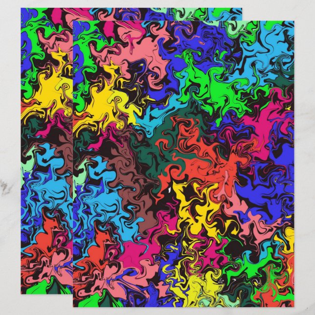 Papier couleur Abstrait Twirly / Scrapbooking (Devant / Derrière)
